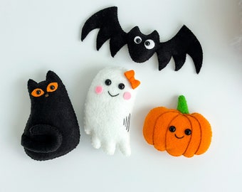 Halloween tree ornaments, Halloween Decorations, Halloween toys set, Ghost halloween decor, Halloween gift box, felt ornaments bat, pumpkin
