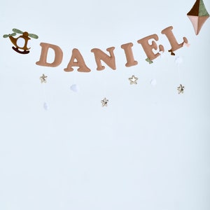 Custom Baby Name Sign, Name bunting felt, Personalized Kids Bedroom Wall Decor, Name Sign, Nursery Name Bunting Customised Baby Room Bunting
