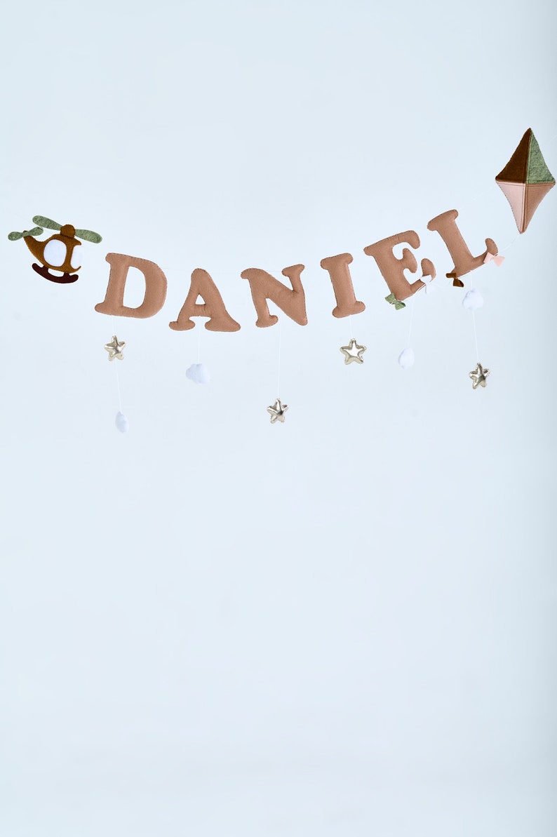 Custom Baby Name Sign, Name bunting felt, Personalized Kids Bedroom Wall Decor, Name Sign, Nursery Name Bunting Customised Baby Room Bunting