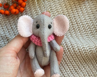 Elephant ornament, mini elephant toy, Christmas tree ornaments, Christmas gift, new year present, Christmas decorations