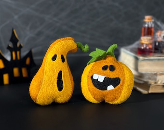 Halloween pumpkin set of 2, Halloween decor, halloween ornament, spooky toy, Halloween tree ornaments, Halloween decorations