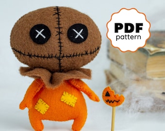 Halloween pumpkin pattern PDF pattern Easy pattern Pumpkin Halloween ornament tutorial pumpkin Felt halloween pattern Pumpkin DIY ornament