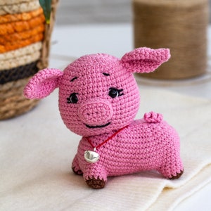 Handmade crochet pig, Handmade Knitted Pig, handmade pig toy, crochet pig, amigurumi pig, Crocheted Pig