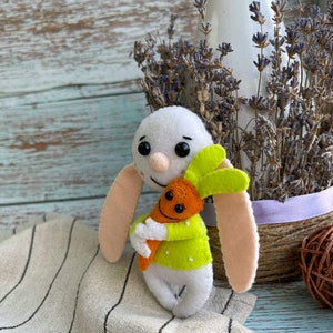 Easter bunny with carrots, easter decor, easter gift, easter decorations, easter bunny decor, easter rabbit, bunny rabbit image 9