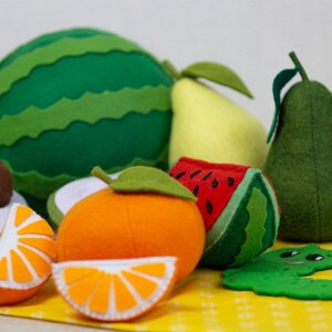 Orange play food, Citrus fruits felt, Toy Orange stuffed toys for baby, pretend play kids kitchen, cooking toys, farmers market image 8