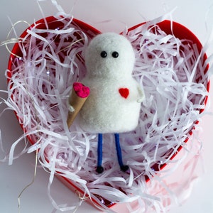 Valentines day gift Funny little man with a bouquet of roses Cute gift for girlfriend Valentines day decor, gift for her Valentines presents image 2