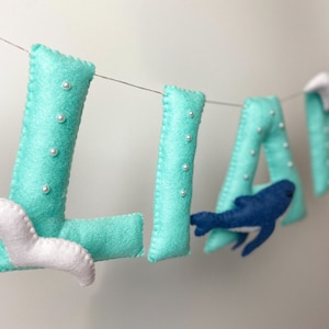 Cartel de nombre de guardería, cartel de nombre, guirnalda de nombre de bebé, cartel de nombre para cartel de guardería, cartel de nombre, decoración de guardería personalizada, regalo de Baby Shower imagen 6
