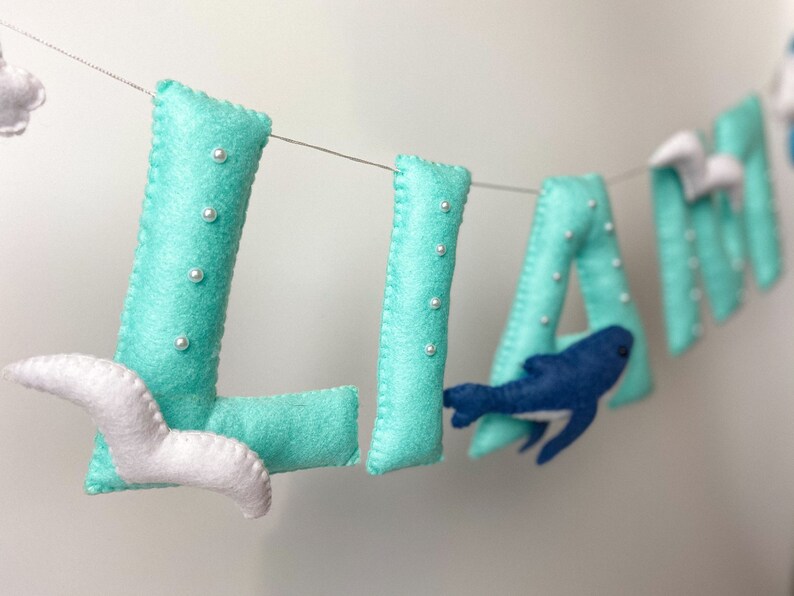 Cartel de nombre de guardería, cartel de nombre, guirnalda de nombre de bebé, cartel de nombre para cartel de guardería, cartel de nombre, decoración de guardería personalizada, regalo de Baby Shower imagen 6