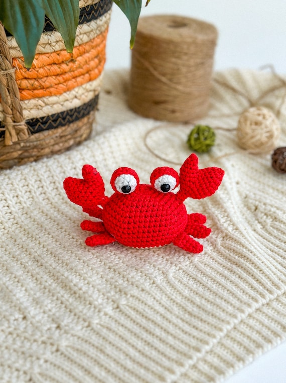 Handmade Crochet crab, Amigurumi Plushie, Handmade Knitted crab, handmade crab toy, amigurumi crab, Crocheted crab