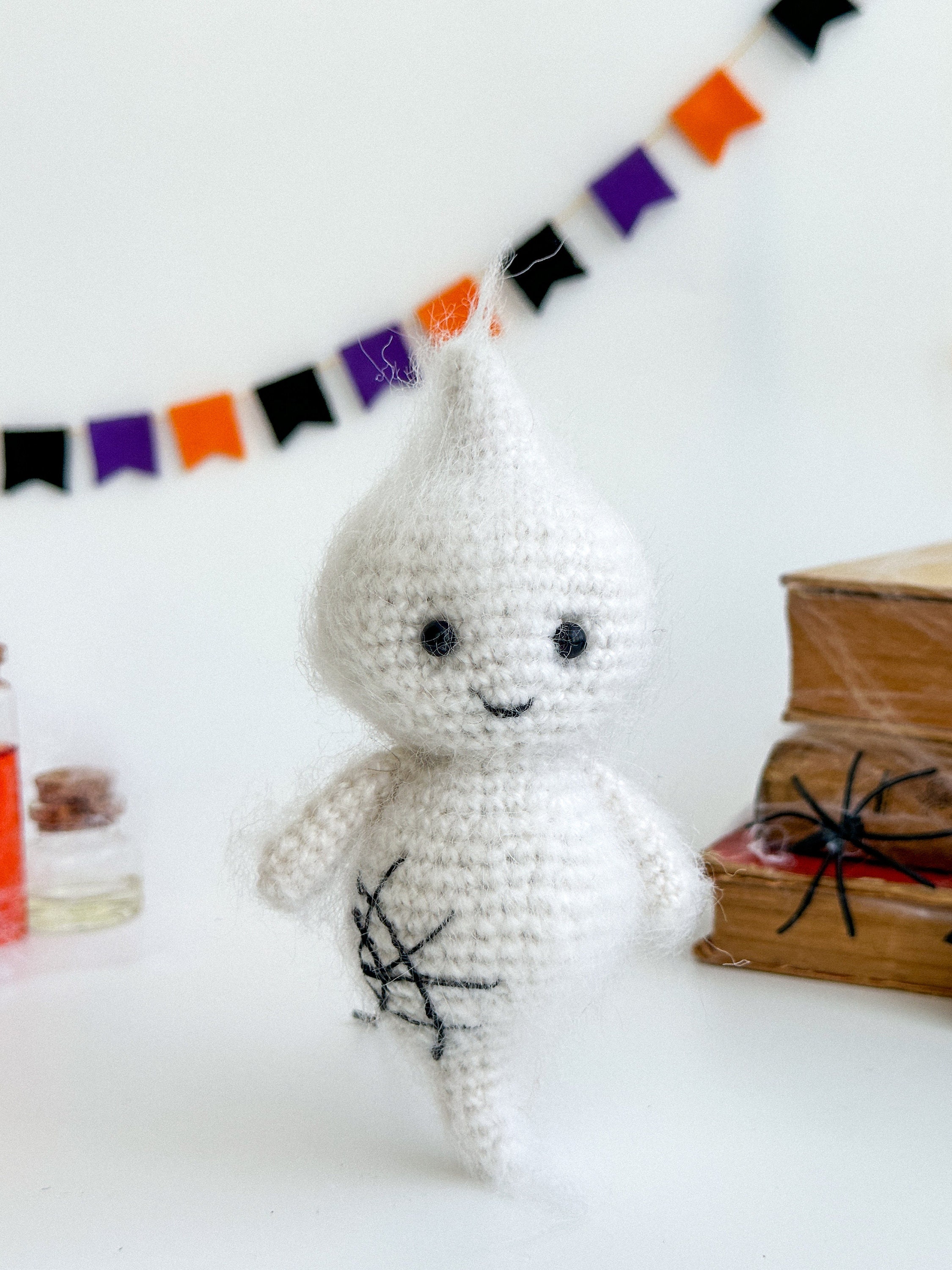 Halloween Auto Deko - Geist & Kürbis Strick-Ornamente Für Rückspiegel