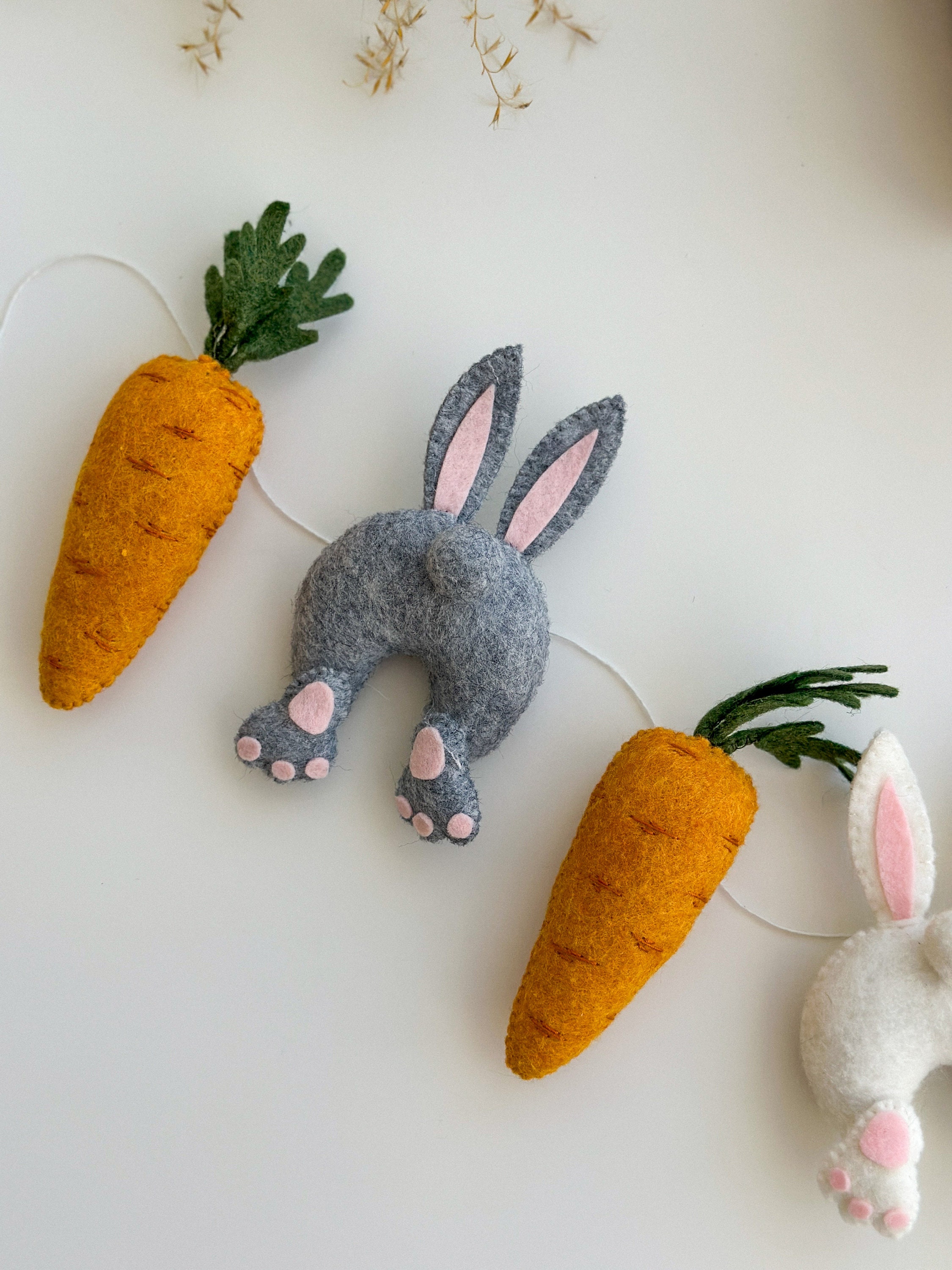 Easter Garland, Felt Bunny Garland, Easter Decor, Spring Garland ...
