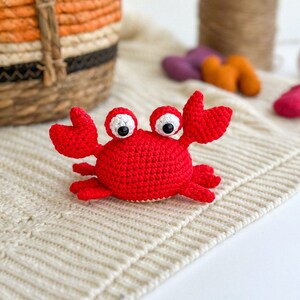 Handmade Crochet crab, Amigurumi Plushie, Handmade Knitted crab, handmade crab toy, amigurumi crab, Crocheted crab