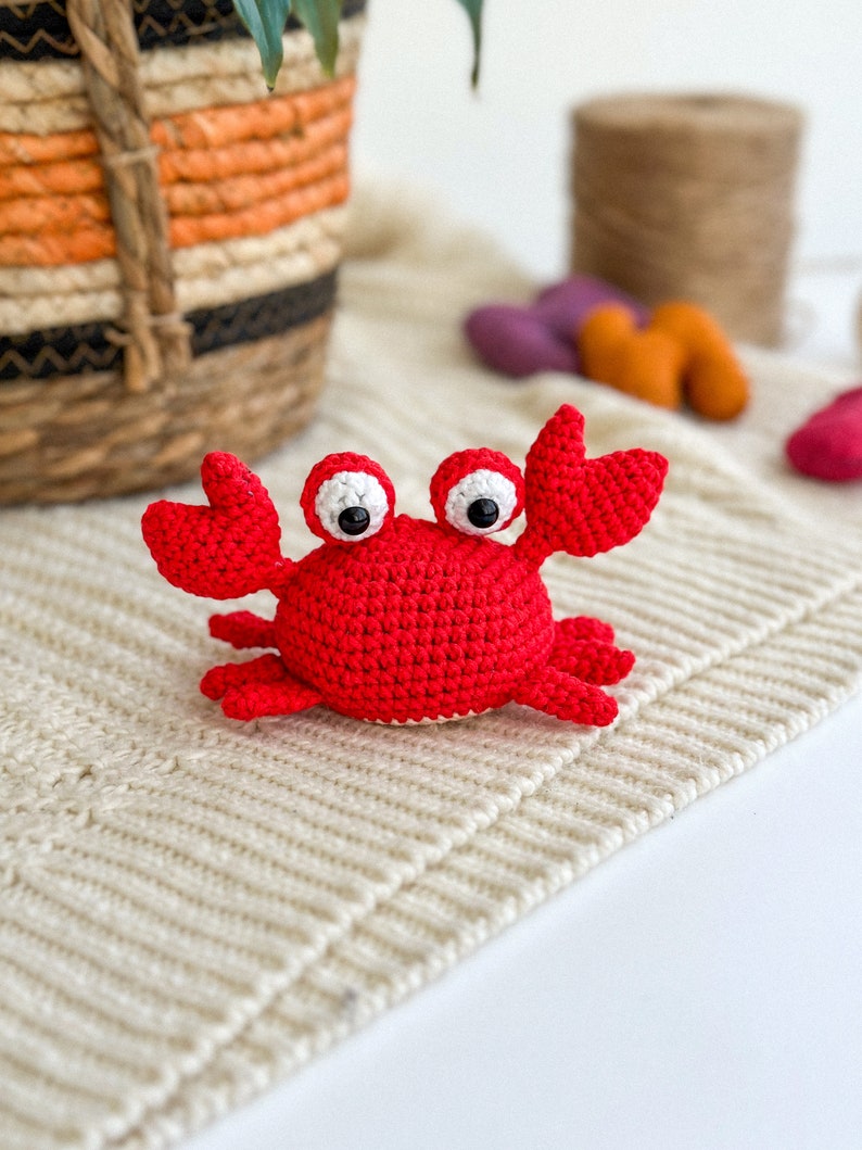 Handmade Crochet crab, Amigurumi Plushie, Handmade Knitted crab, handmade crab toy, amigurumi crab, Crocheted crab