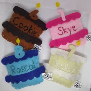 Personalised Birthday Cake Cat Toy with FREE PERSONALISATION