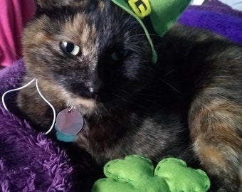 St Patrick's Day Hat and Clover Cat Toy