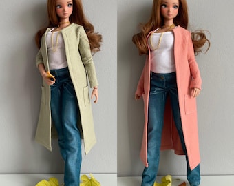 Lange Strickjacke für Smart Doll Pear Körper.