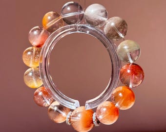 Phoenix Resonance/凤鸣/rutilated crystal/兔毛水晶/Healing Crystal Energy beads/Natural Gemstones/Feng Shui Wealth & Harmony Jewellery