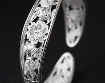 Fine Silver Handcraft Filigree Bangle