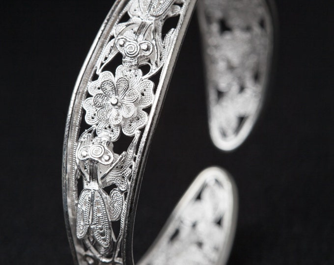 Fine Silver Handcraft Filigree Bangle