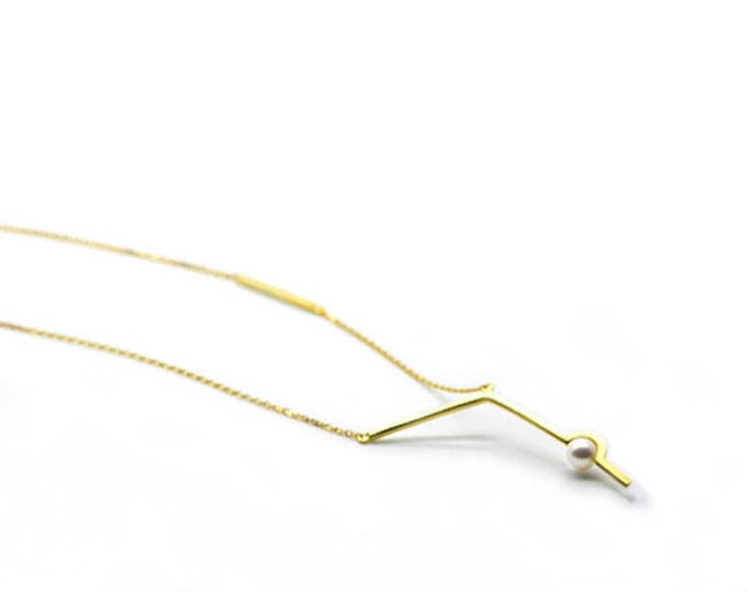 Pearl Earrings-Gold Plated Necklace-Sterling Silver Necklace-Nature Pearl-Birthday-Gift for her