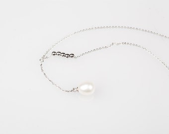 Pearl Silver Necklace-Gift for her