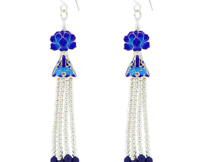 Enamel Blue Flower-Chinese Jewellery-Enamel Flower-Filigree Jewellery-Handcrafted Jewellery