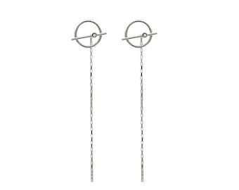 Diamond earrings-Simple design earrings-Silver-Plated Gold Earrings-Gift for her
