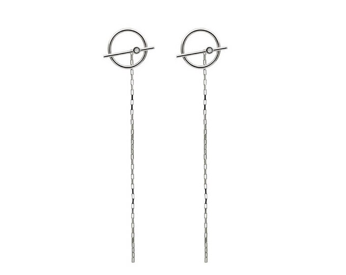 Diamond earrings-Simple design earrings-Silver-Plated Gold Earrings-Gift for her