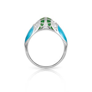 Enamel Filigree Ring-Handmade Ring-Silver Filigree-Chinese Enamel Ring-Designer Ring