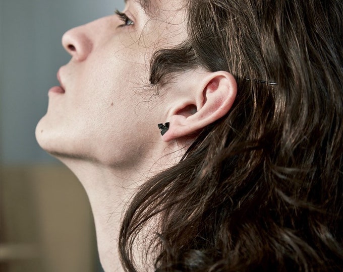 Paradox collection-silver ear studs - 18K gold plated - men’s jewellery