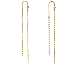 Diamond earrings-Simple design earrings-Silver-Plated Gold Earrings-Gift for her