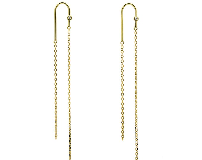 Diamond earrings-Simple design earrings-Silver-Plated Gold Earrings-Gift for her