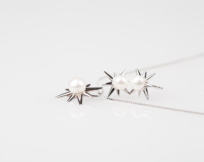 Pearl Snowflakes - Earring and Necklace Set