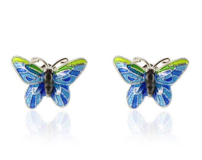 Enamel Blue Butterfly-Chinese Jewellery-Enamel Dragonflyy-Filigree Jewellery-Handcrafted Jewellery