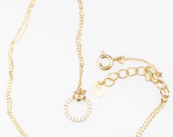 Sterling Silver plated 18K gold with crystal necklace-Summer necklace