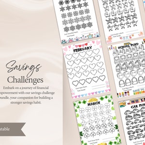Money Saving Challenge | Savings Tracker Printables | Savings Tracker Bundle | 100 Envelope Challenge | Money Saving Challenge Printable