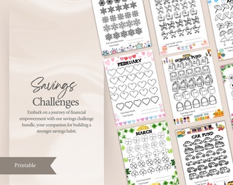 Money Saving Challenge | Savings Tracker Printables | Savings Tracker Bundle | 100 Envelope Challenge | Money Saving Challenge Printable