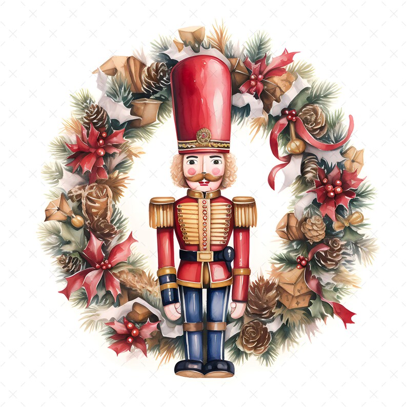 Nutcracker Vintage Christmas Clipart 8 High Quality Jpgs Watercolor Art