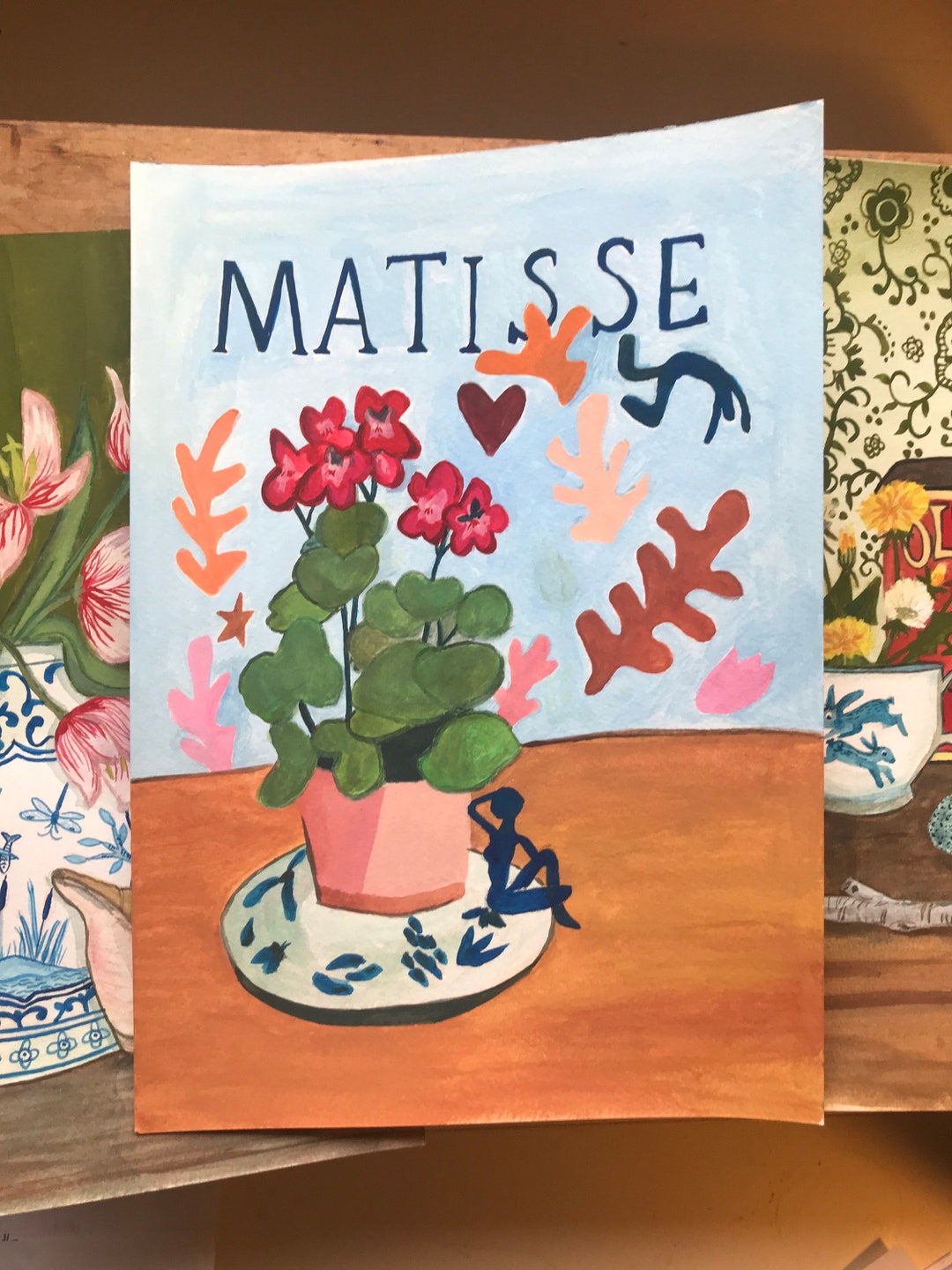 Henri Matisse Abstract Figures With Red Geranium. Original Etsy