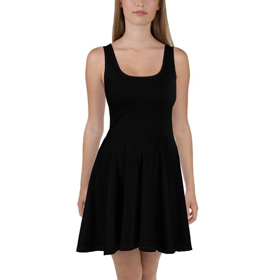 womens black skater dress