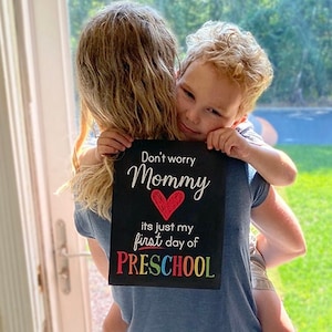 First day of Preschool sign instant download Pre-K PreK printable sign funny 2023 First Day of School Sign stop crying mom first day of PreK