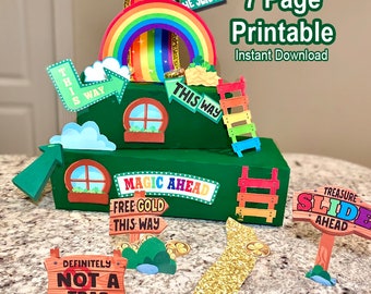 Kit imprimible de trampa para duendes, actividad del Día de San Patricio para niños, bricolaje, STEM, atrapa un duende, accesorios, gráficos, descarga digital, paquete de manualidades en PDF