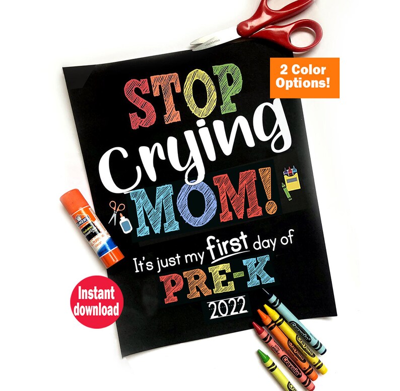 First Day of Pre-k Prek Printable Sign Funny 2022 Instant