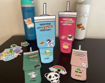 Pegatina para botella de agua, San Valentín para niños, imprimible, para el aula, descarga digital instantánea, para la escuela, vaso, recuerdo, sin caramelos, para niña y niño