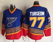 New Pierre Turgeon Stitched thowback Vintage Hockey jersey.Saint Louis Blues