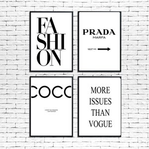 Fashion typography prints, designer quotes, bedroom beauty room, gift for her, girly salon décor, teen posters, black and white theme