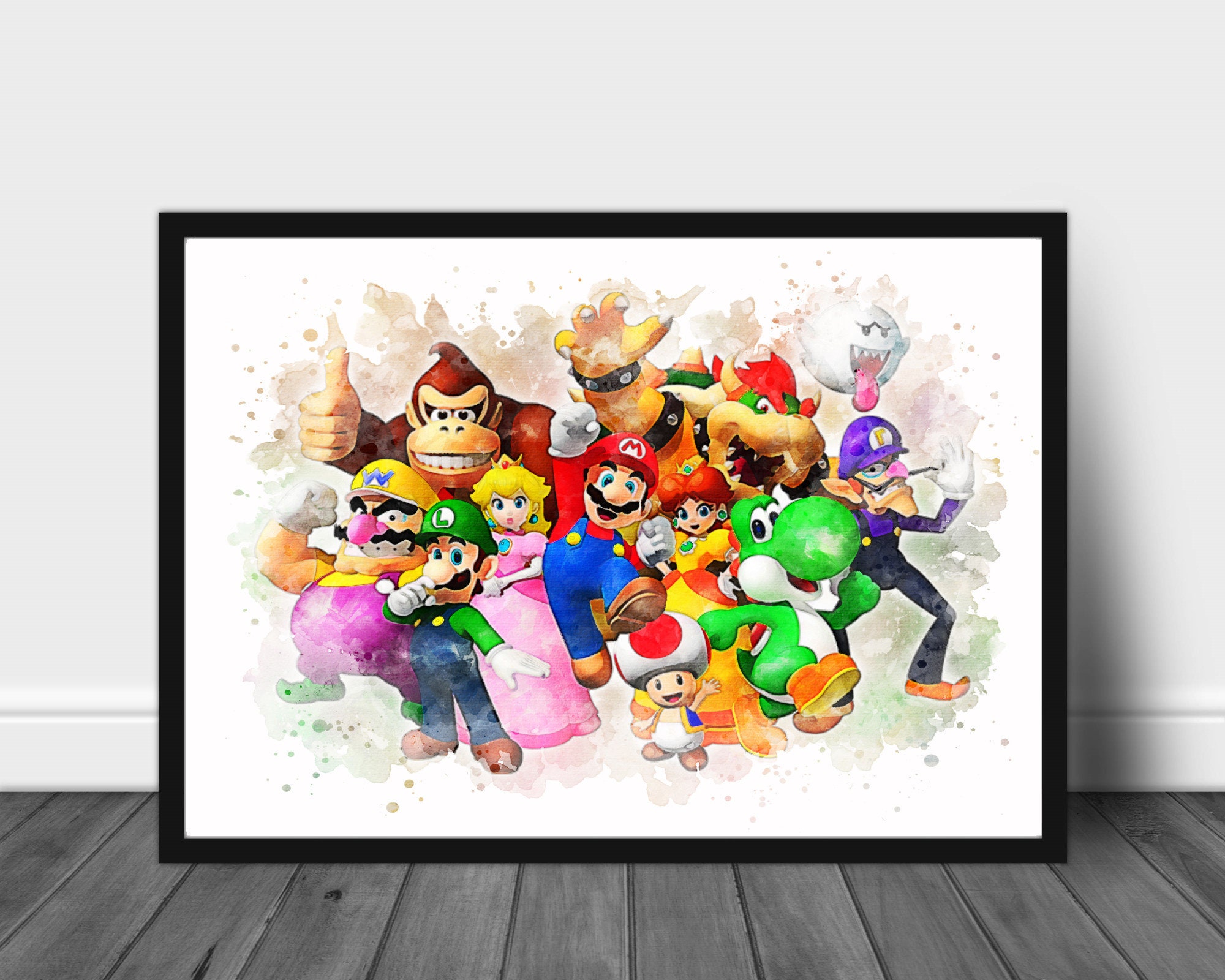 Super Mario Art Prints Toad Super Mario Prints Wall Art Game Room Decor  Birthday Painting Set of 4 Pieces (8 X10 Canvas Picture), Bathroom Room  Painting, Frameless 