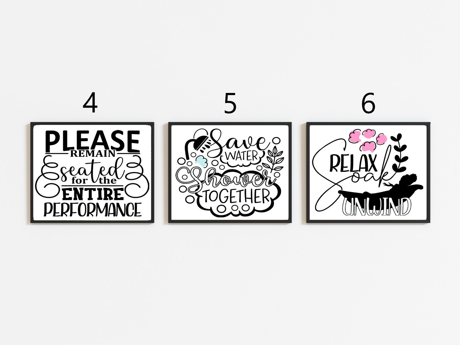 Bathroom Prints Downstairs Toilet Wall Art Sign Home | Etsy UK