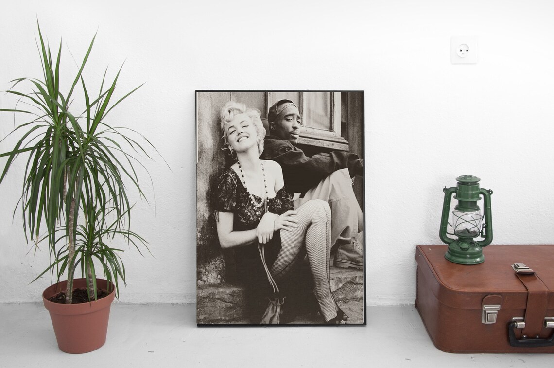 Marilyn Monroe and 2Pac wall art print Tupac Shakur poster Etsy