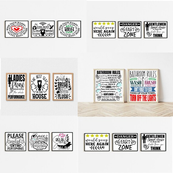 Bathroom Prints Downstairs Toilet Wall Art Sign Home Etsy UK